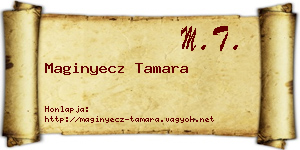 Maginyecz Tamara névjegykártya